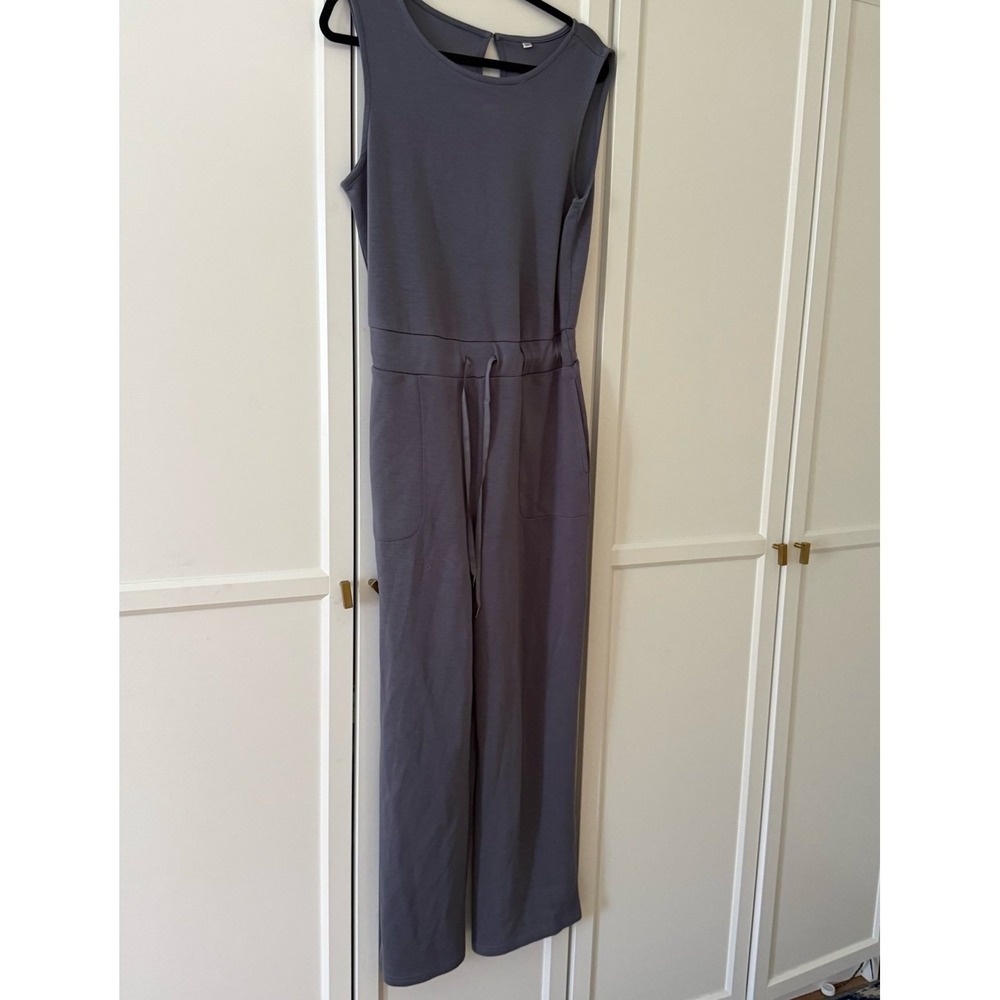 Women's blue one piece wide leg romper size medium